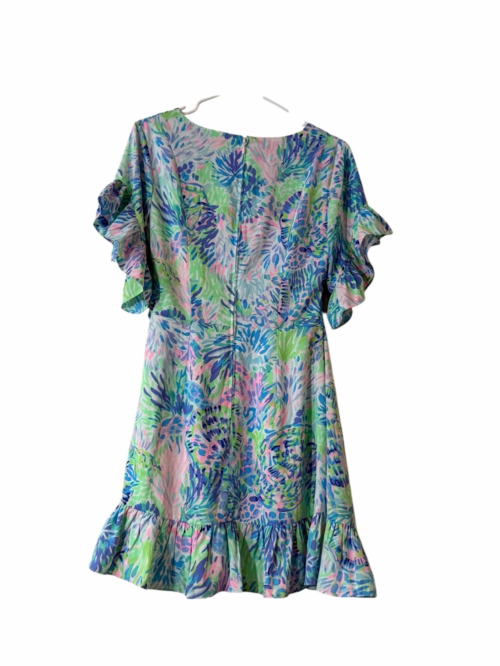 Lilly Pulitzer Darlah Dress Shell of a Party Print Size 6 Ruffle Wrap Mini Multi - Picture 5 of 8